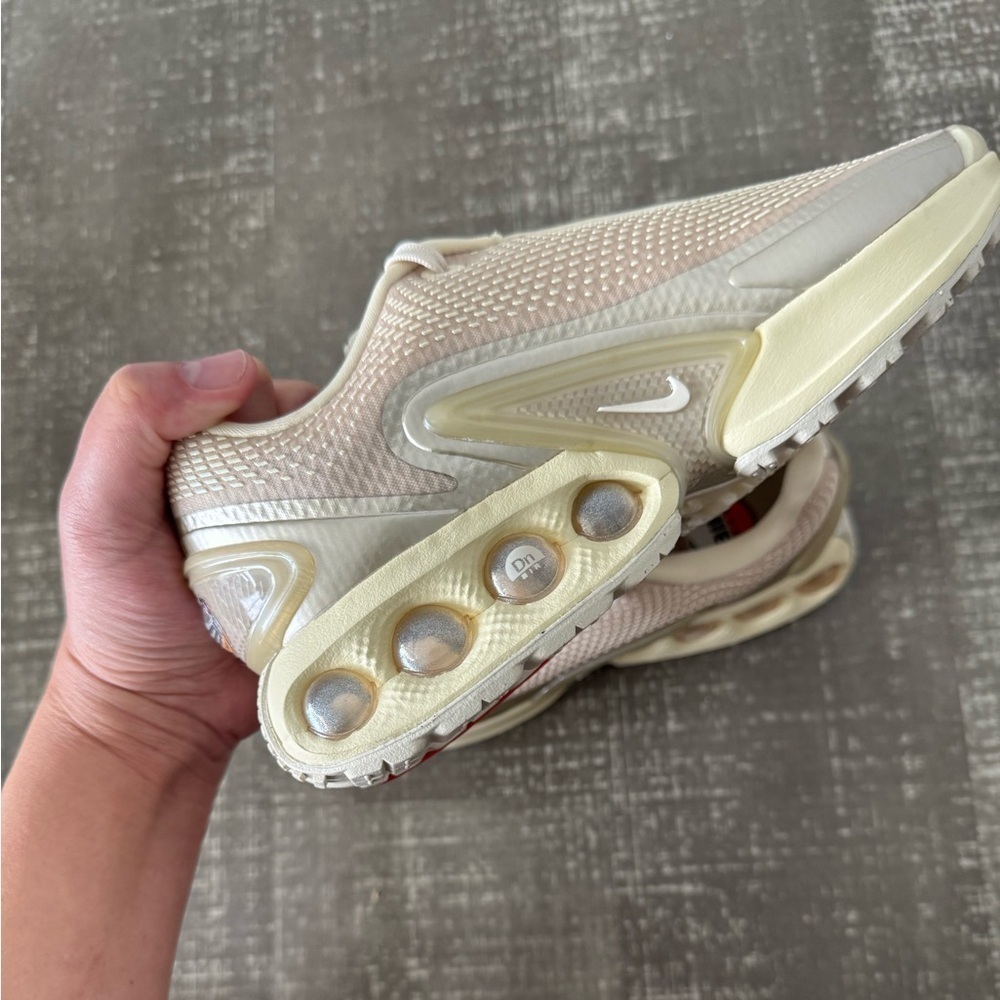 NIKE Women’s Air Max DN Light Khaki and Gold Sneaker - Picture 8 of 12